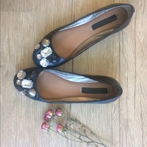 BCBG Maxazria Jeweled Toe Flats